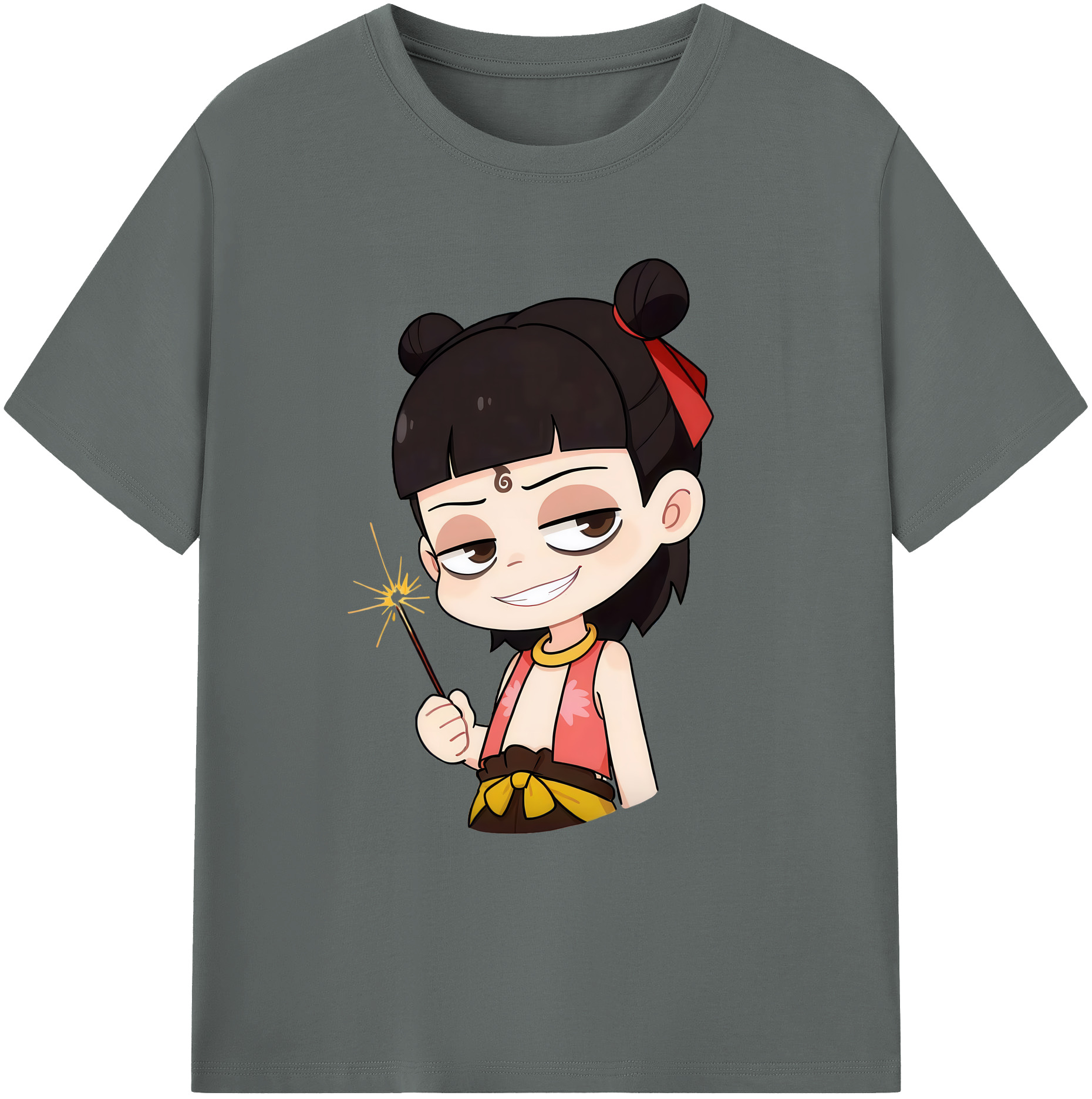 （画像用） Ne Zha 2 ナタ 魔童の大暴れ 綿100％ メンズ半袖Tシャツ｜肌触りやわらか＆通気性